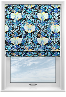 Faded Glamour, China Blue Black - Twist&Fit Roman Blind